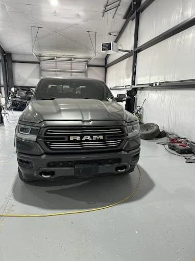Truck inside Collision Kings Auto Body of McKinney shop